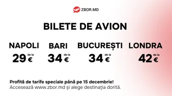 Акция Zbor.md: Летите в Европу всего за 29 €