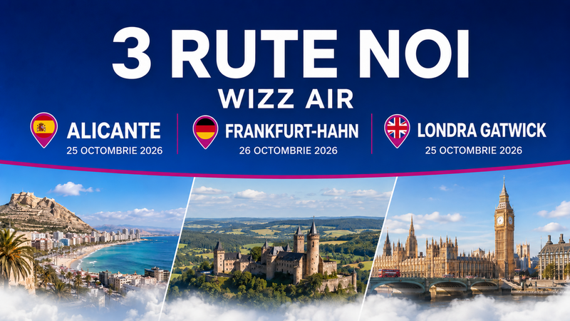 Wizz Air відкриває 3 нові маршрути з Кишинева: Аліканте, Франкфурт-Хан та Лондон-Гатвік