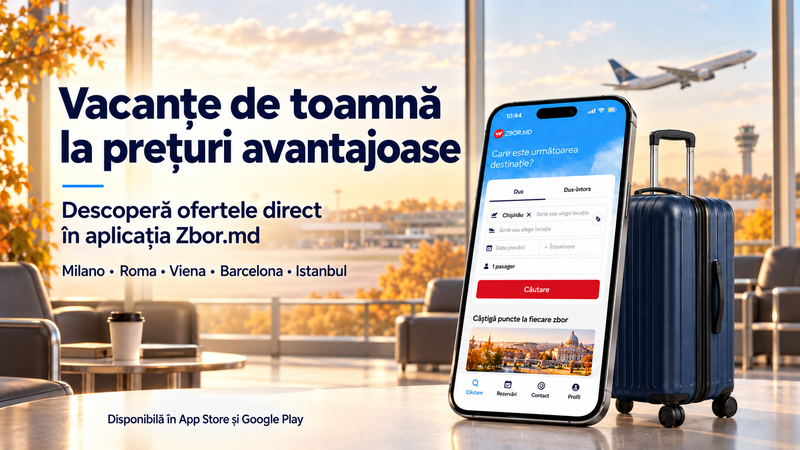 Great-value autumn holidays: Find the right tickets on the Zbor.md app