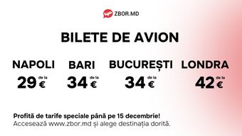 Zbor.md promotion: Fly to Europe from just €29
