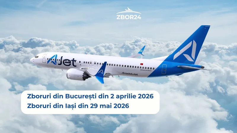AJet is coming to Romania: direct flights to Istanbul from Iași and Bucharest.