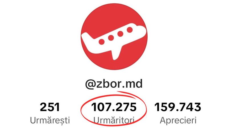 Zbor.md празднует 100 000 подписчиков в TikTok и предлагает вам шанс выиграть путешествие!