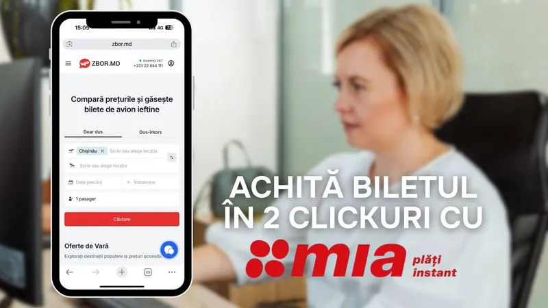Оплачуй через MIA Миттєві Платежі – Швидко, безпечно та без комісій на Zbor.md!