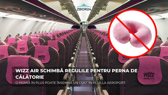 Wizz Air înăsprește regulile: perna de călătorie trebuie să încapă în bagajul de mână