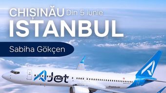 AJet починає польоти до Кишинева: щоденні рейси до Стамбула з 5 червня