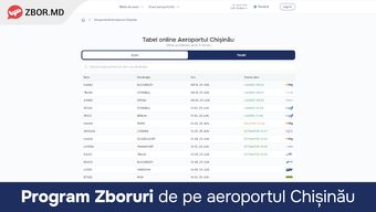 The flight schedules of Chișinău and Iași airports are now available on the Zbor.md platform.