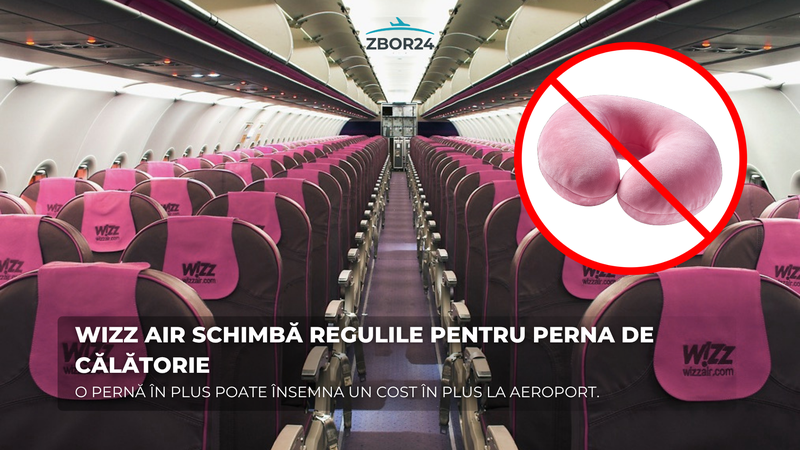 Wizz Air înăsprește regulile: perna de călătorie trebuie să încapă în bagajul de mână