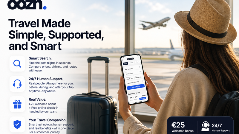 Book Smart with OOZH.COM - Easy Flight Search & 24/7 Travel Support
