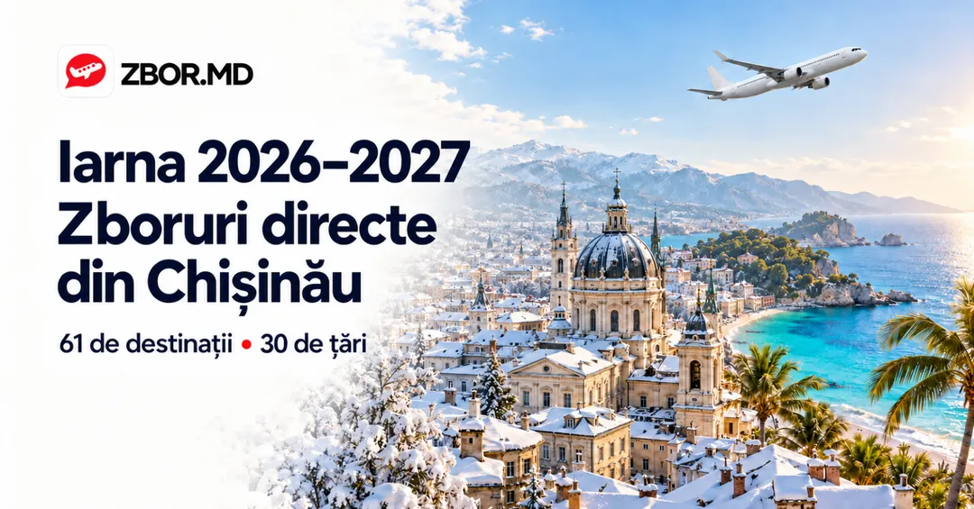 Прямые рейсы из Кишинёва зимой 2026–2027: куда отправитесь в следующую поездку?